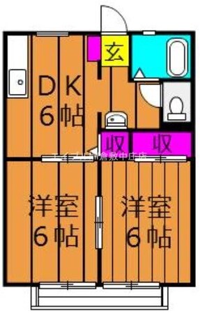 コーポ吉備路　C棟の物件間取画像